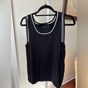 nOir Jewelry Black Tank with White Accents